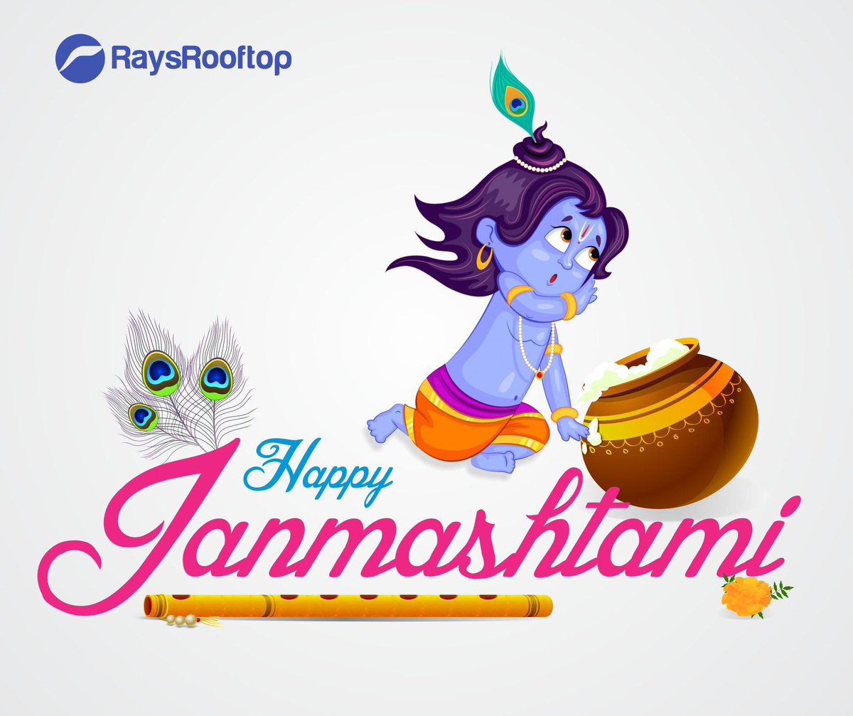 RooftopRays's tweet photo. Rays Rooftop wishing that little Krishna showers you with plenty of reasons to be joyful. Blossom with melodious company and happiness of your loved ones. 
Happy Janmashtami!

#Janmashtami #Krishna #Makhanchor #celebration #FestivalsOfIndia #happyjanmashtami https://t.co/oNfhmsr9TQ