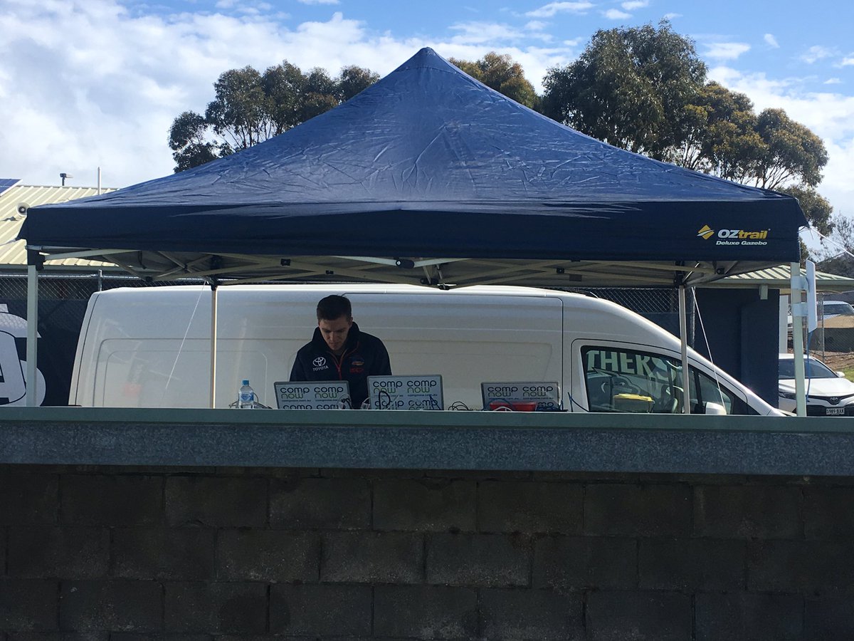 maxbert_SA's tweet photo. Last SANFL Home and Away game as we set up for Finals. #BackOfaTrailer #QualitySetUp #WeFlyAsOne #GoCrows @Adelaide_FC https://t.co/lJgeGPtKnO