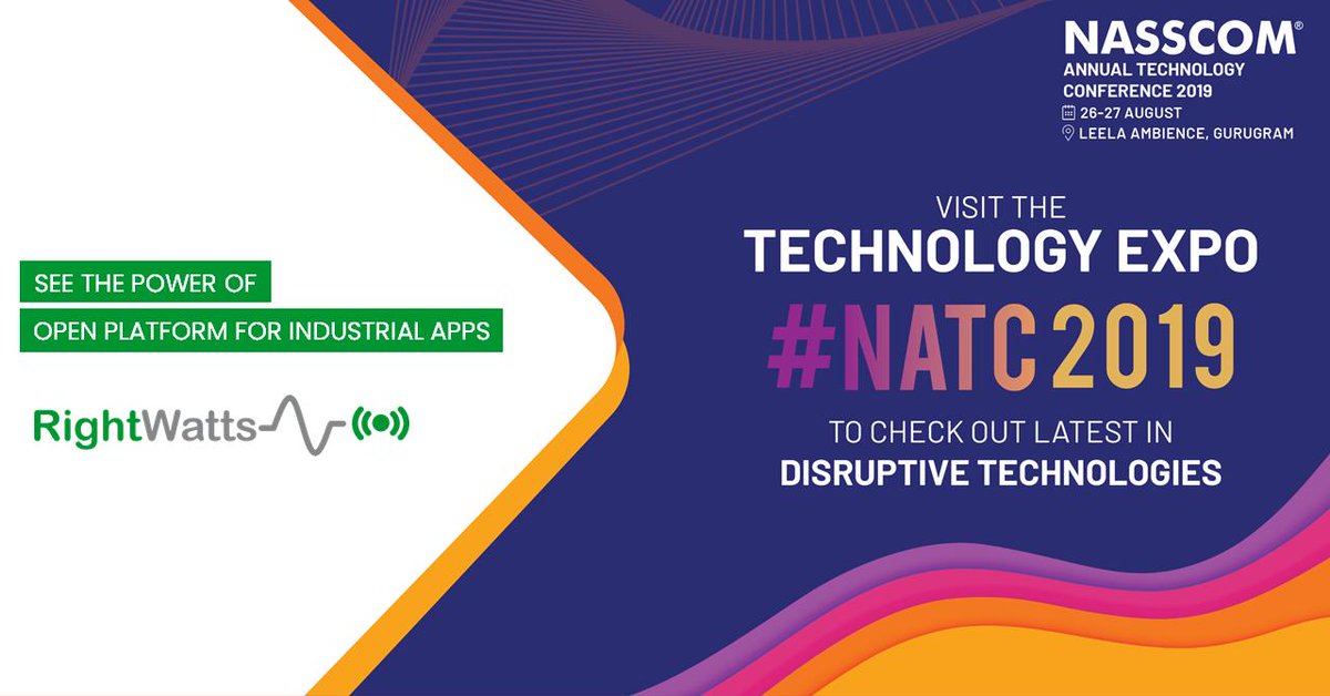 RightWatts_'s tweet photo. We are excited to showcase our #OpenPlatformForIndustrialApps at #NATC2019 #NASSCOMTechConf 
Visit us at the conference to know more #IIOT #RightWatts https://t.co/UGKCeDviAn