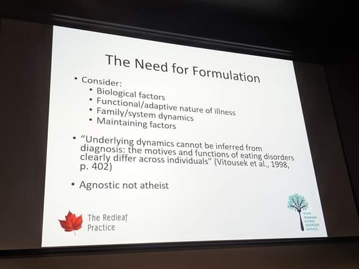 ANZAED1's tweet photo. In determining treatment for a patient, the clinical formulation is critical #ANZAED2019 https://t.co/df1Rppa9yF