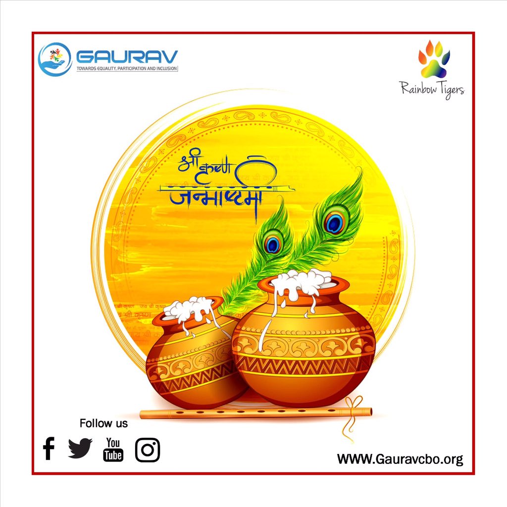 tigers_rainbow's tweet photo. We wishing you all Happy Janmashtami.
#RainbowTigers #GAURAVCBO #Janmashtami #IndianFestival #Festival #Celebration https://t.co/Nvz4cry8RV