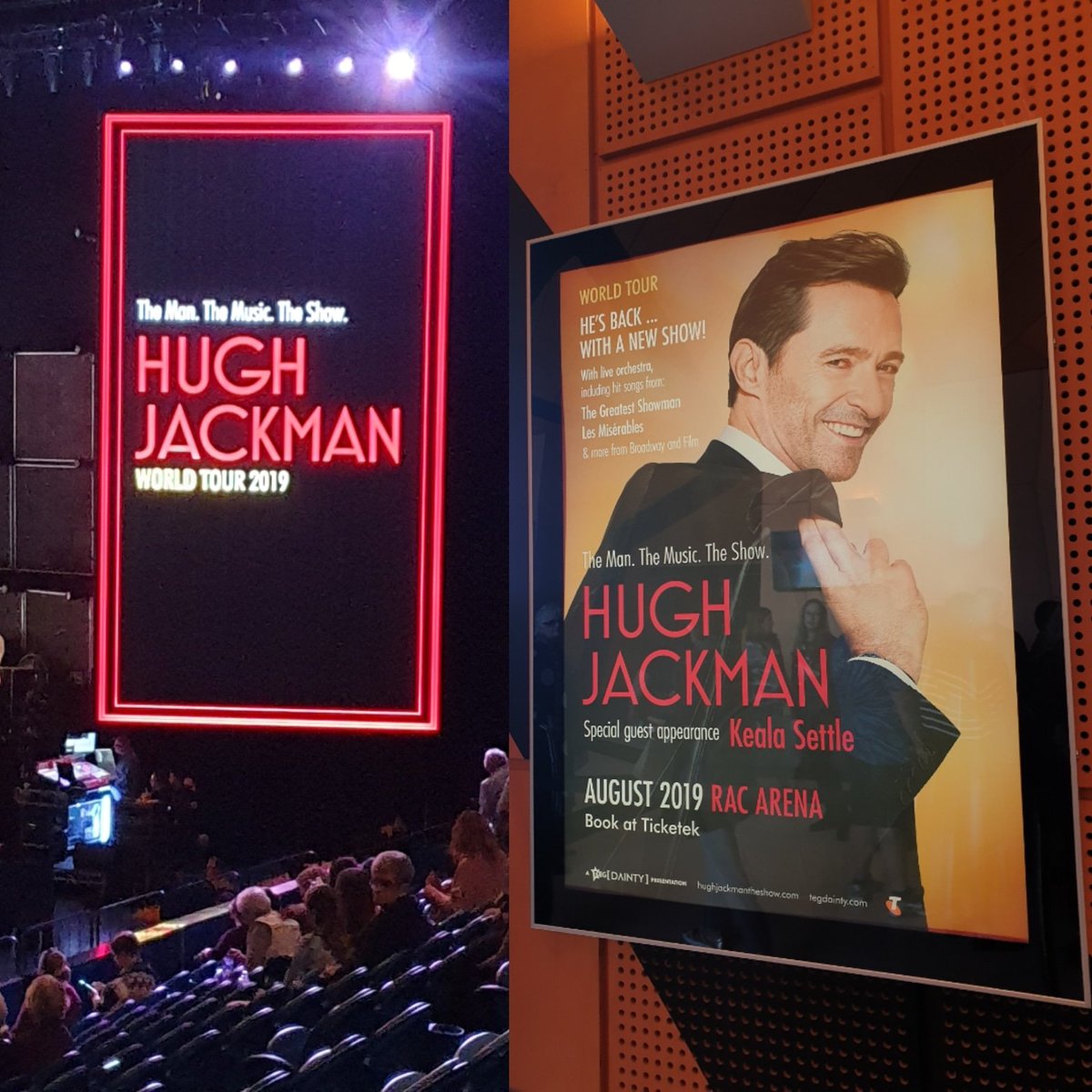 KristySed's tweet photo. A great way to spend a Saturday arvo! With @RealHughJackman !! #pertharena #HughJackman https://t.co/HdjIEpL3Sx