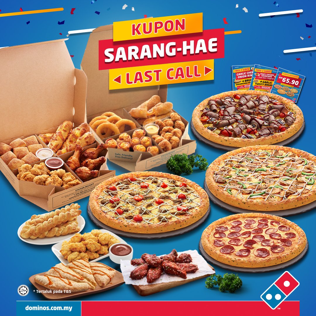 DominosMY's tweet image. Annyeong! Bagi menghargai dan kerana #ItsAllAboutYou kami ingin berkongsi pilihan kupon istimewa untuk anda nikmati bersama keluarga dan yang tersayang. Dapatkan seleksi Kupon Sarang-Hae Dilanjutkan sekarang. ❤

Inil adalah thread #KuponDominos