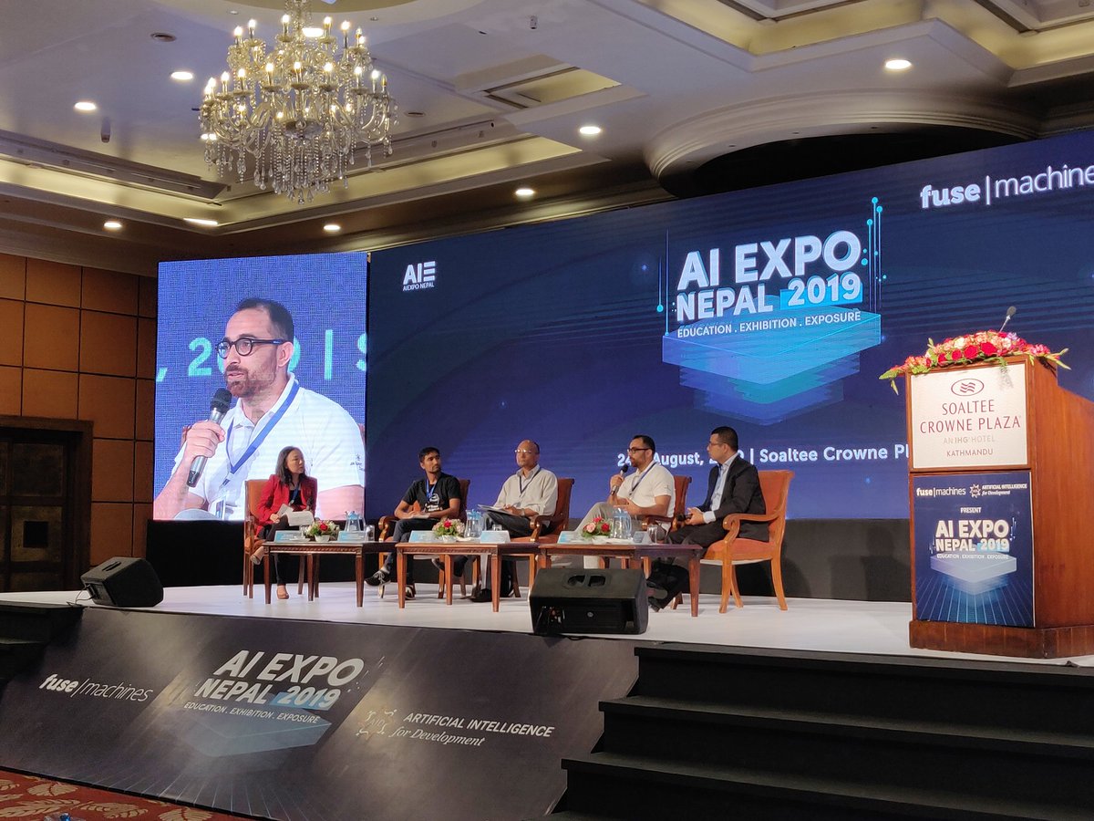 aiexponepal's tweet photo. Plenary Discussion 1 on Integrating #AI: Demand, Challenges &amp; Solutions @BisheshKhanal7 @bhattasixit @balkrishnabal 

#AIExpoNepal2019 #ArtificialIntelligence #AINation https://t.co/l66LHRUFQI