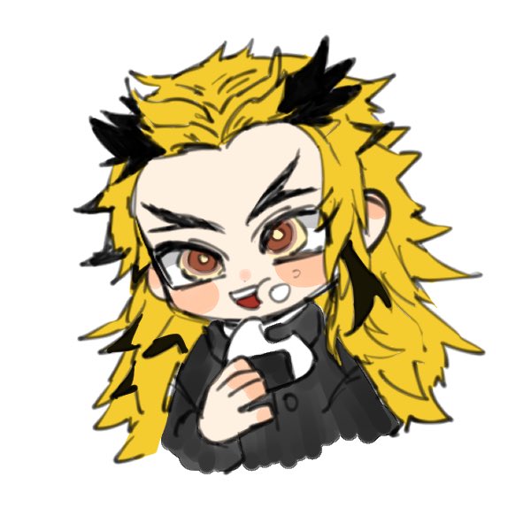 ものもらい🐗🎴低浮上さんがTwitterに投稿した煉獄杏寿郎(鬼滅の刃)のイラスト。