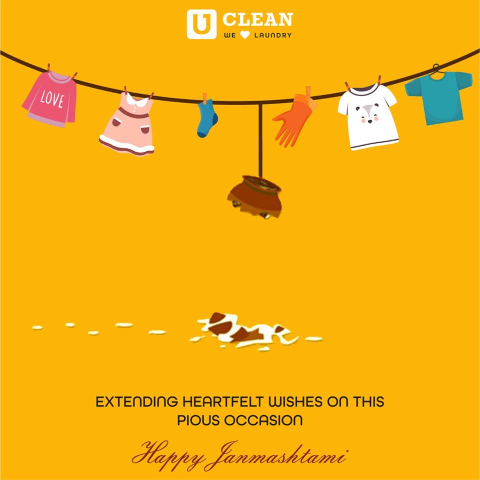 Team UClean wishes you a Happy Janmashtami!

#HappyJanmashtami2019 #UClean #jaishreekrishna #KrishnaJanmashtami #HappybirthdayKanha #HappyJanmashtami #KrishnaRadha #Makhanchor #Welovelaundry #CleaningService