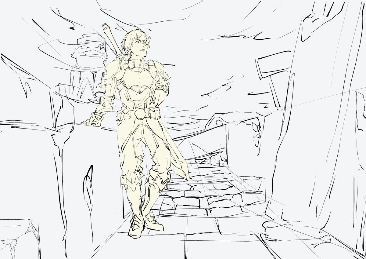 グレスケから絵描くやつやろうと思ったけどむりだったので残骸... 