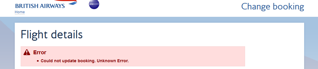 ATJarvis's tweet photo. @British_Airways so industrial action leads to cancelled flights. Not ideal but ok. However, I only get the option to rebook online and this is the message I get from your website. Unacceptable.
No phone number to call listed anywhere obvious your website https://t.co/vbQtCXmvJt