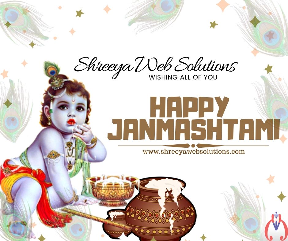 ShreeyaWeb's tweet photo. Shreeya Web Solutions wishes all of you 
**Happy Janmashtami**

#shreeyawebsolutions #Janmashtami #janmashtami2019 https://t.co/lSbYnu3Cwa