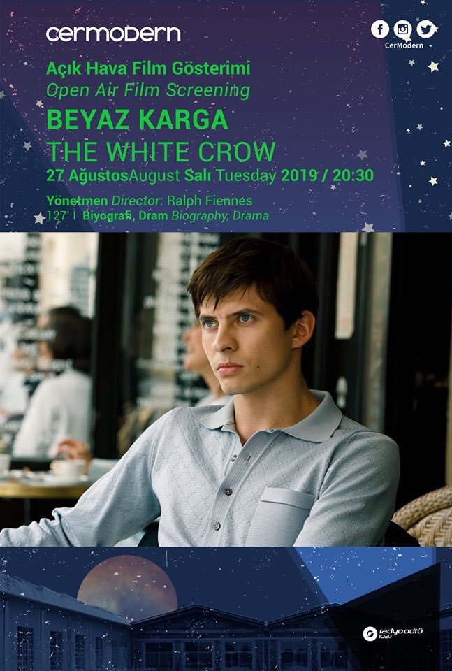 Efsane balet Rudolf Nureyev’in hayatını konu alan "Beyaz Karga" 27 Ağustos Salı günü saat 20.30’da CerModern Açık Hava Film Günleri’nde izleyiciyle buluşuyor. 

Bu tweeti RT eden ve bizi takibe alan 2 takipçimize çift kişilik davetiye hediye!