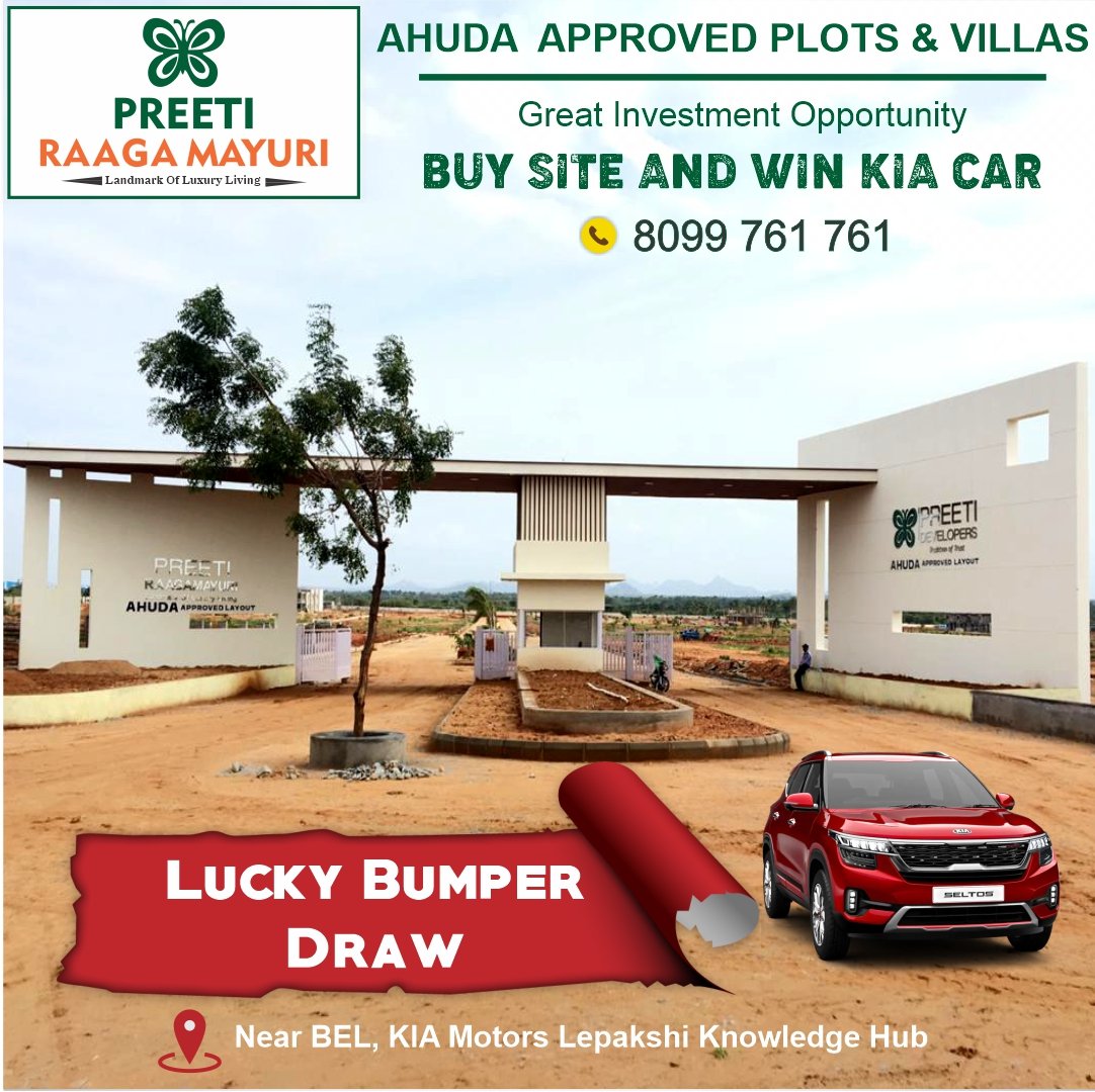 preetideveloper's tweet image. Preeti RaagaMayuri Luxury Villas &amp;amp; Plots-Lucky draw offer. For for more info Log on to: raagamayuri.preetidevelopers.com