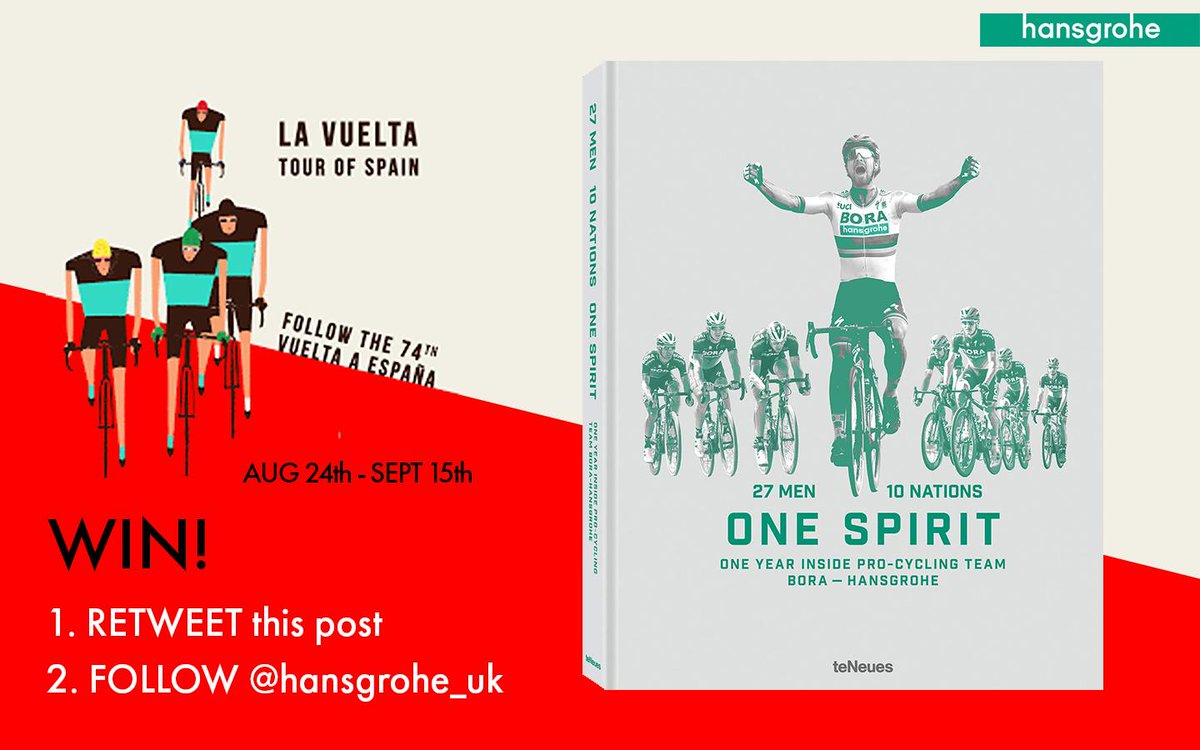 🎁 GIVEAWAY 🎁 To celebrate the start of the <a href="/lavuelta/">La Vuelta</a> 2019, we're giving away 1 copy of the <a href="/BORAhansgrohe/">Gabor Gamble</a> One Spirit book. 
To enter, simply: 
1. REWEET this post 
2. FOLLOW us @hansgrohe_uk 
The winner will be announced on Sept 16th. Good luck!
#LaVuelta2019 #LaVuelta