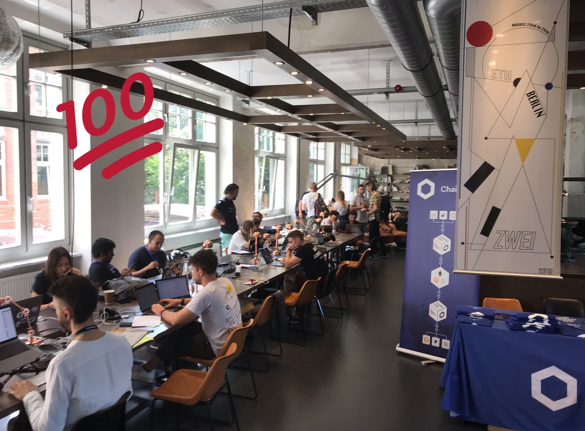 KyberNetwork's tweet photo. Fantastic atmosphere &amp; energy at @ETHBerlin @BerBlockWeek ! Great to see so many hackers working day &amp; night building innovative decentralised technologies! Excited to see the projects using Kyber. 

Good luck everyone! 💪🏻

Kyber Bounty: https://t.co/TdkUh9M494 #BuildwithKyber https://t.co/Jg8WnwEkdx
