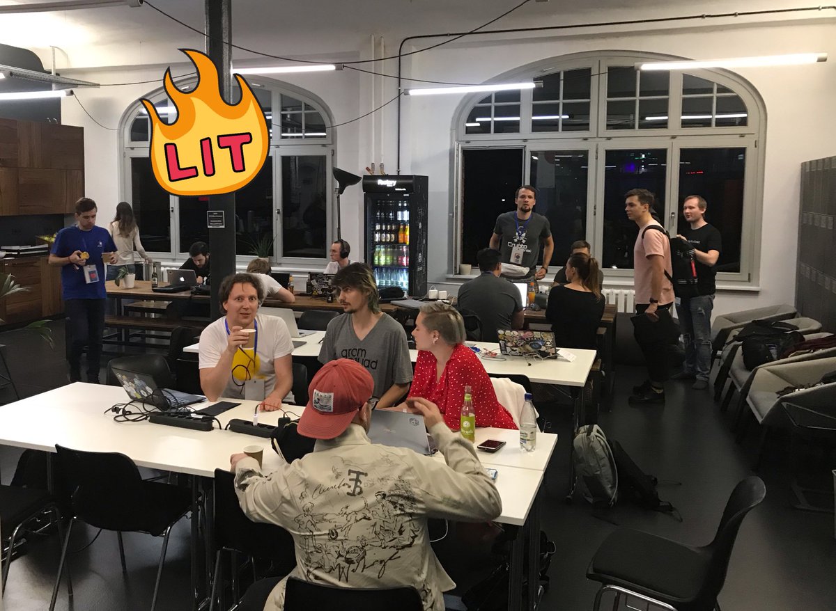 KyberNetwork's tweet photo. Fantastic atmosphere &amp; energy at @ETHBerlin @BerBlockWeek ! Great to see so many hackers working day &amp; night building innovative decentralised technologies! Excited to see the projects using Kyber. 

Good luck everyone! 💪🏻

Kyber Bounty: https://t.co/TdkUh9M494 #BuildwithKyber https://t.co/Jg8WnwEkdx