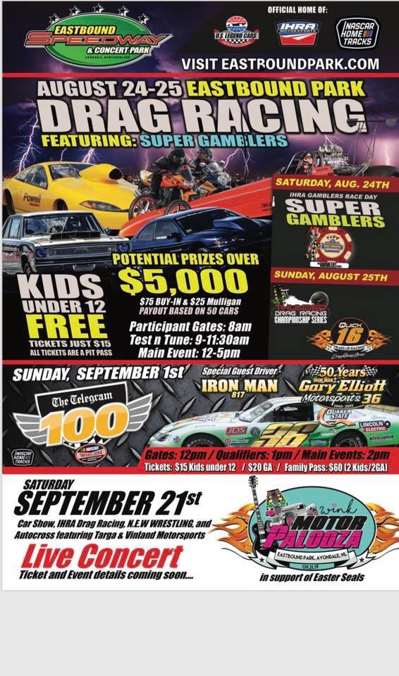 Green Light for IHRA Drag Racing at Eastbound Park today and tomorrow.  Pit Gates now open and test n tune starting. Main Gates at 12. It’s the LottoMax of purses this weekend don’t miss it

@OfficialOZFM  <a href="/hickman_group/">Hickman Auto Group</a> <a href="/HanlonRealty/">Hanlon Realty</a> <a href="/NTVNewsNL/">NTV News</a> <a href="/StJohnsTelegram/">The Telegram</a> <a href="/nlbuysell/">NL Buy Sell</a> <a href="/CBCNL/">CBC Newfoundland and Labrador</a>