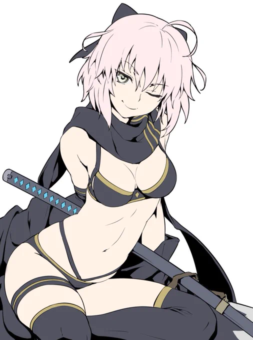 少しこころの余裕ができたので感謝のらくがき、水着沖田さん 