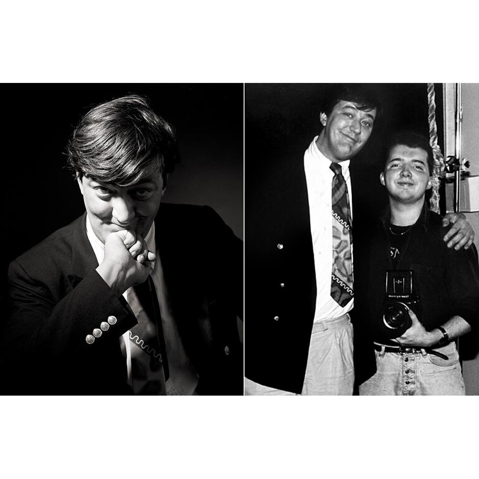 DrGotts's tweet photo. Happiest of birthdays to the lightly buttered @stephenfry . In 1990 Stephen was my very 1st celebrity shoot, 29 years later Im still treading the twisty-turny path. #photography #OldChum #NORCAT https://t.co/CTKabxp3ea