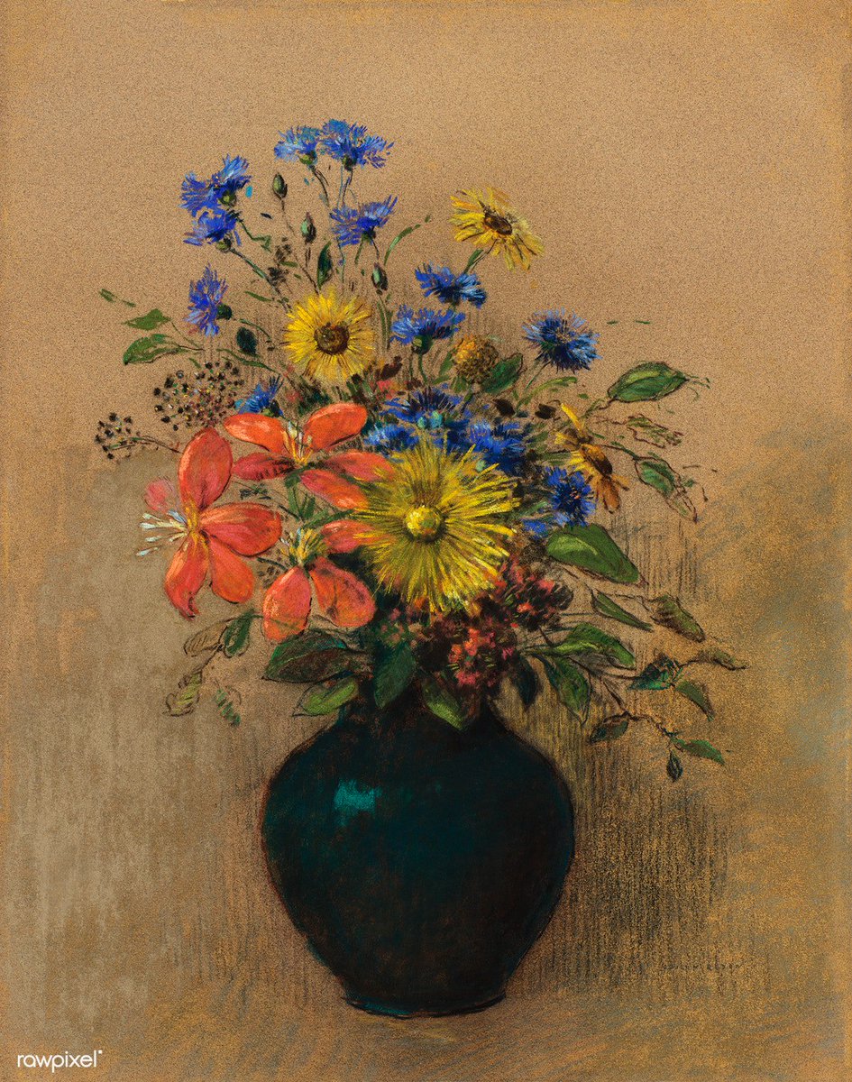 Wildflowers (1905) by Odilon Redon. Original from the National Gallery of Art. Digitally enhanced by rawpixel.
Download this image: https://t.co/keVikpJB0y https://t.co/gb3mKfoZ3S