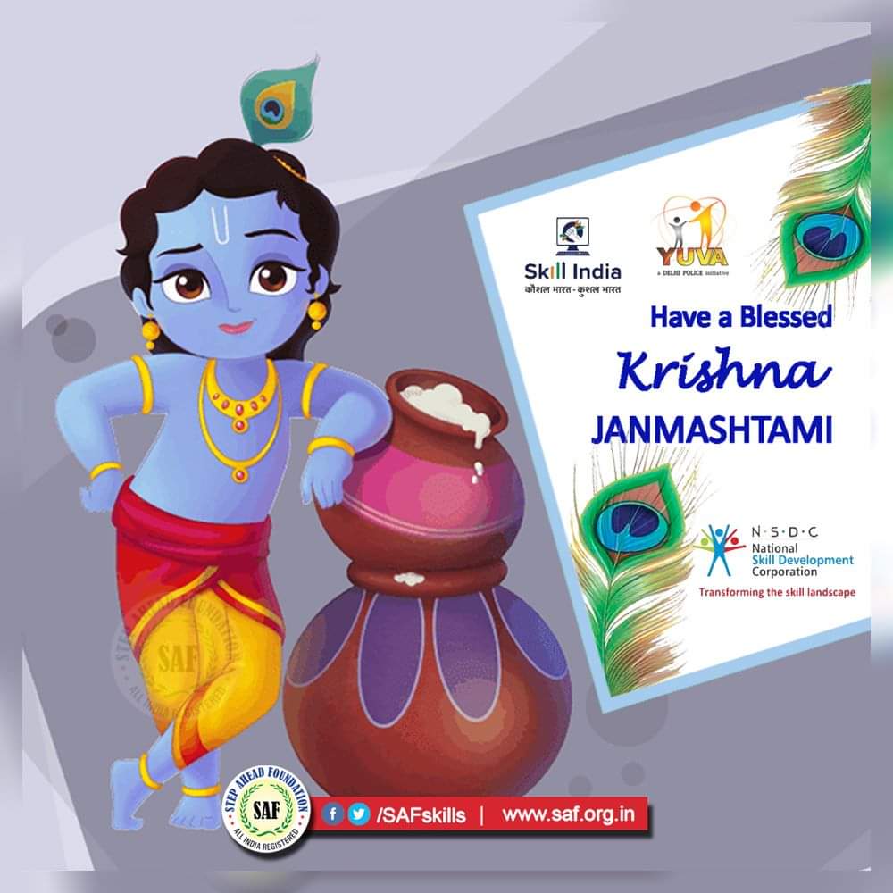 SAFindia_org's tweet photo. #श्रीकृष्ण_जन्माष्टमी 
#HappyJanamasthami 
#SAFSkills https://t.co/kPgkSQsKzY