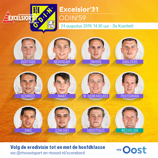 oost_sport's tweet photo. Excelsior'31 treedt met de volgende opstelling aan tegen ODIN. https://t.co/cedmbIhnuW #excodi #rtvoost https://t.co/zn5ipV71MK