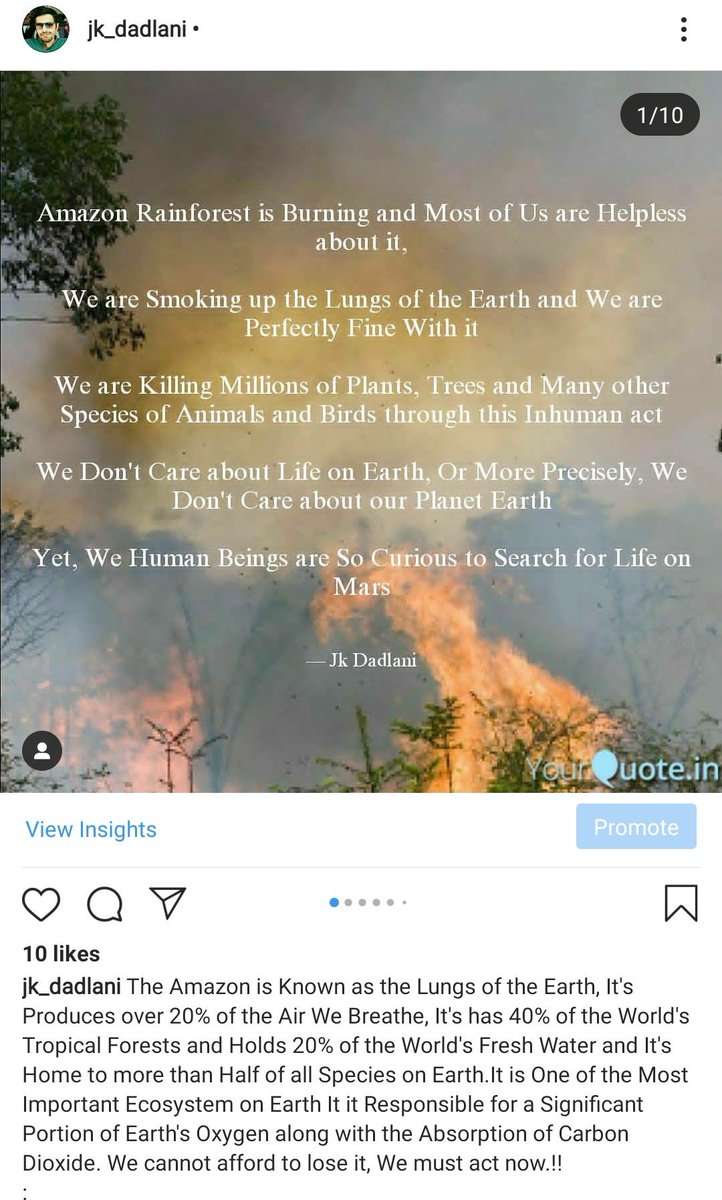 JK_Dadlani's tweet photo. The #Amazon is known as the LUNGS OF THE EARTH it produces over 20% of d
air we #Breathe along with being our only major rainforest left. It's home to more den half of all #Species on Earth
:
#AmazonRainforest #AmazonForest #PrayForAmazon #SaveTheAmazon #SaveEarth #GlobalWarming https://t.co/wwDUo7gn2X