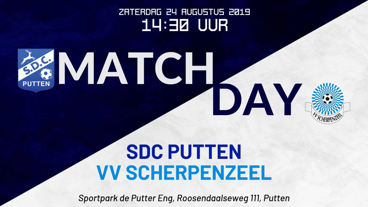 SDCPutten's tweet photo. #MATCHDAY vandaag speelt @PuttenSdc haar laatste oefenwedstrijd tegen @VVScherpenzeel. Aanvang 14.30 uur en toegang is gratis #SDCSCH https://t.co/Eiweyk5Psc