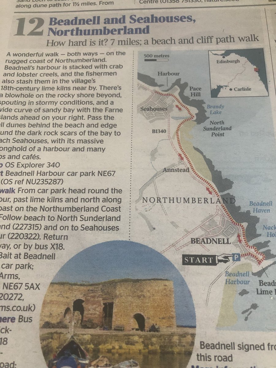 Good to see the Beadnell to seahorses walk is in the top 20 walks to do for the bank holiday.  Enjoy #northumberland  #thetimes