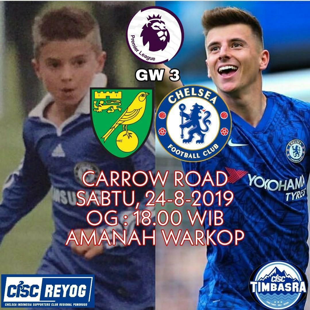 Premier League GW 3
.
CISC PONOROGO
NONTON BARENG 
NORWICH VS CHELSEA
.
Sabtu, 24 AGUSTUS 2019
KICK OFF : 18.30 WIB
OPEN GATE: 18.00 WIB
TEMPAT : WARKOP AMANAH (Kulon sekayu)
.
DRESSCODE : ALL ABOUT CHELSEA / CISC
.
#Awayday #cfc #chelseafc #ciscponorogo
