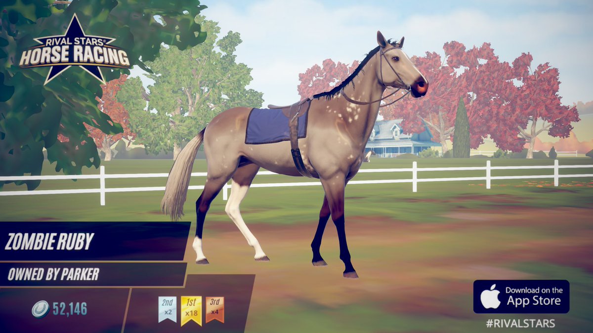 Pk19111's tweet photo. Meet ZOMBIE RUBY from #RivalStars Horse Racing, bred for excellence. Download the game and join me in the race! https://t.co/dYLGaC3l65 https://t.co/rh4Q4rfLIM