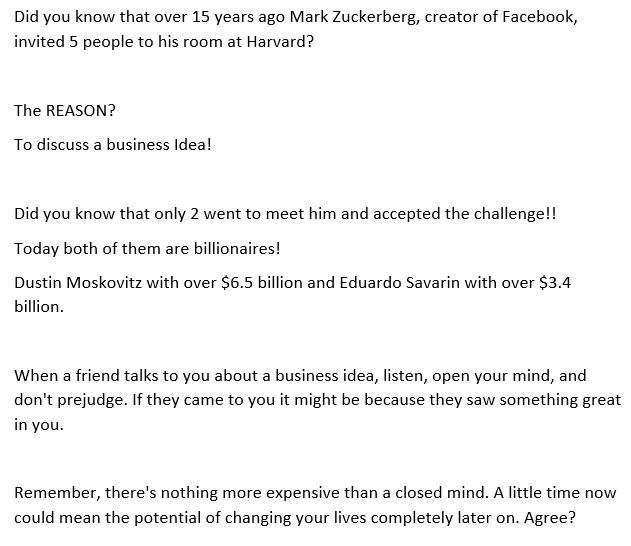 enrisespark's tweet photo. #Facebook #businessideas #openminded #OpportunityKnocksOnce #Prejudice #staymotivated #billionaires #lives #time https://t.co/SniUs6i5QI