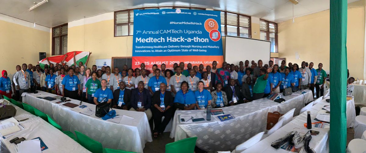 CAMTech crew ready for business. However I don't know how this shot is called. Hack-a-thon starts now in full gear with our young innovators. #nursemidwifehack @CamtechUganda @CAMTechMGH @RenuInfo