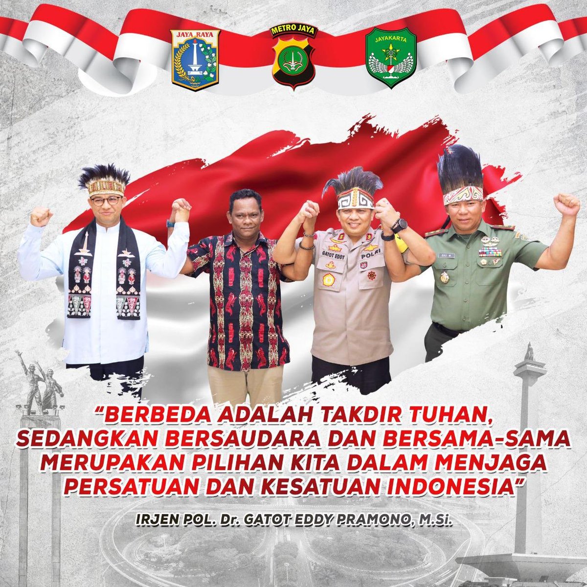 BERBEDA ADALAH TAKDIR TUHAN, SEDANGKAN BERSAUDARA DAN BERSAMA-SAMA MERUPAKAN PILIHAN KITA DALAM MENJAGA PERSATUAN DAN KESATUAN INDONESIA...