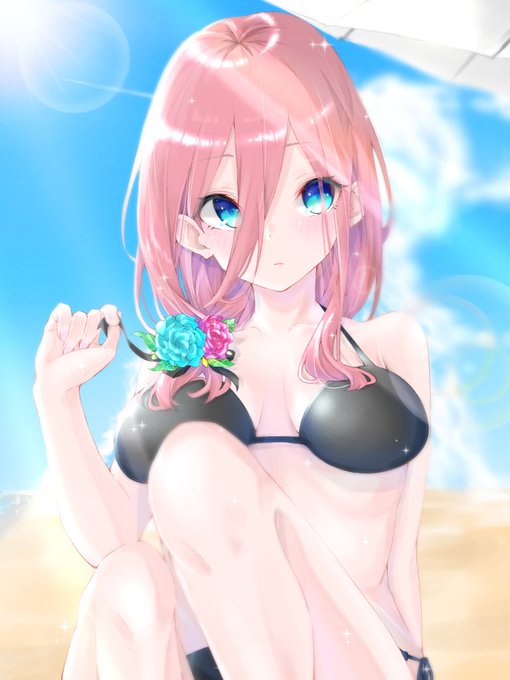 JunさんがTwitterに投稿した中野三玖(五等分の花嫁)のイラスト。