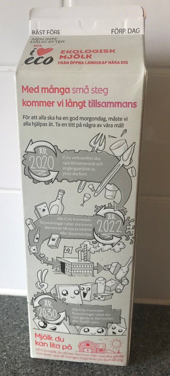 När man läser på mjölkförpackningen extra noga #förengodmorgondag ⁦@ICAGruppen⁩ #svenskmjölk #bästföremenintedåligefter #klimatneutral #fossilfritt