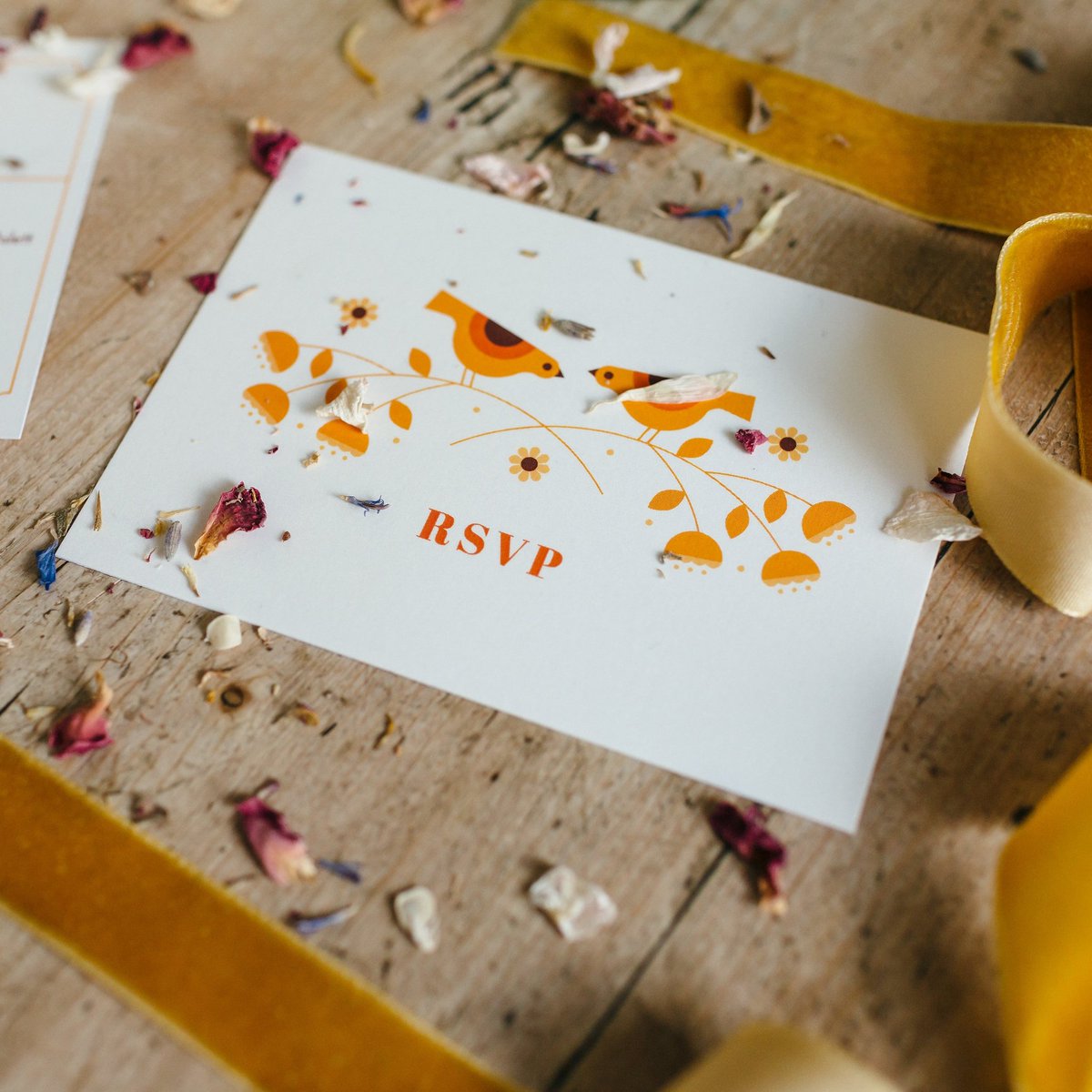 Two little birds 🧡💛 #weddingstationery #weddingstyle #bespokewedding #stationery #stationerylove #weddinginspiration #weddingday #weddingideas #wedding #dearlybeloveddesign #realwedding #rsvp #wedding #weddingstyle