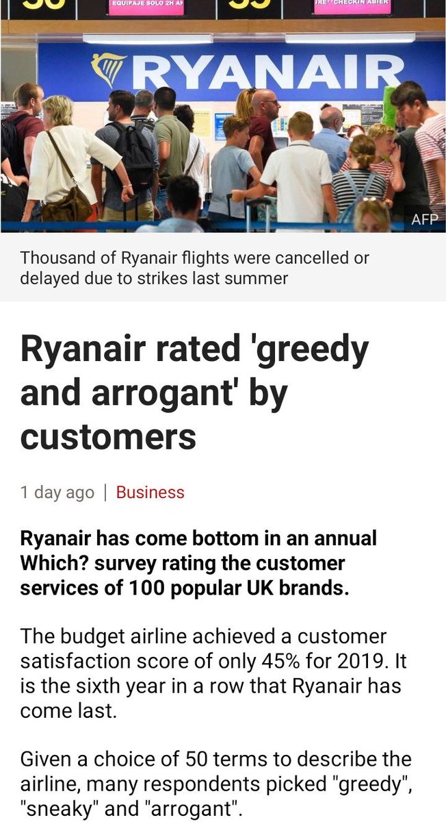 ServiceRyanair's tweet image. I'm surprised and disgusted! I was expecting the words "poorly trained" and "feckless".