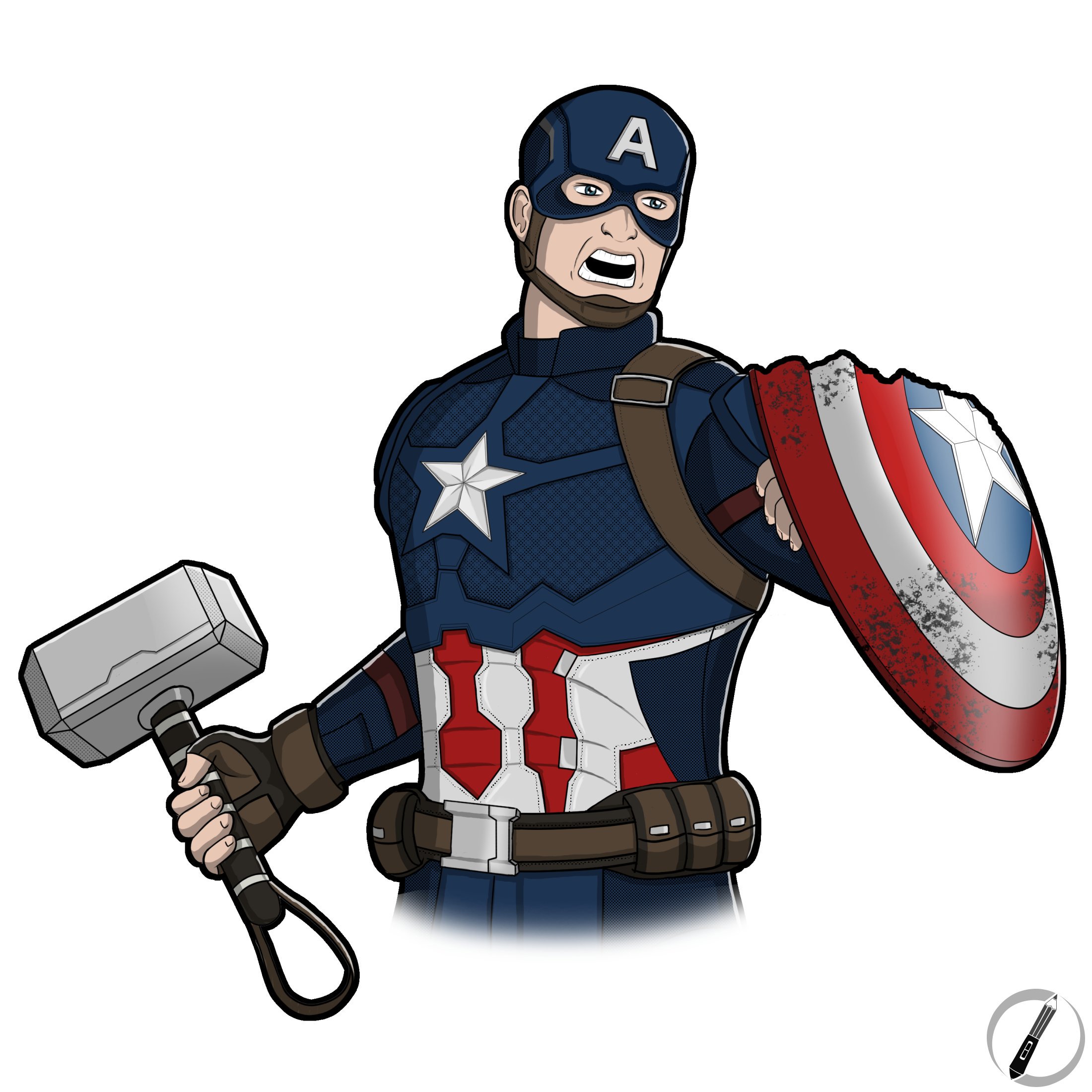 Капитан Америка арт мультяшный