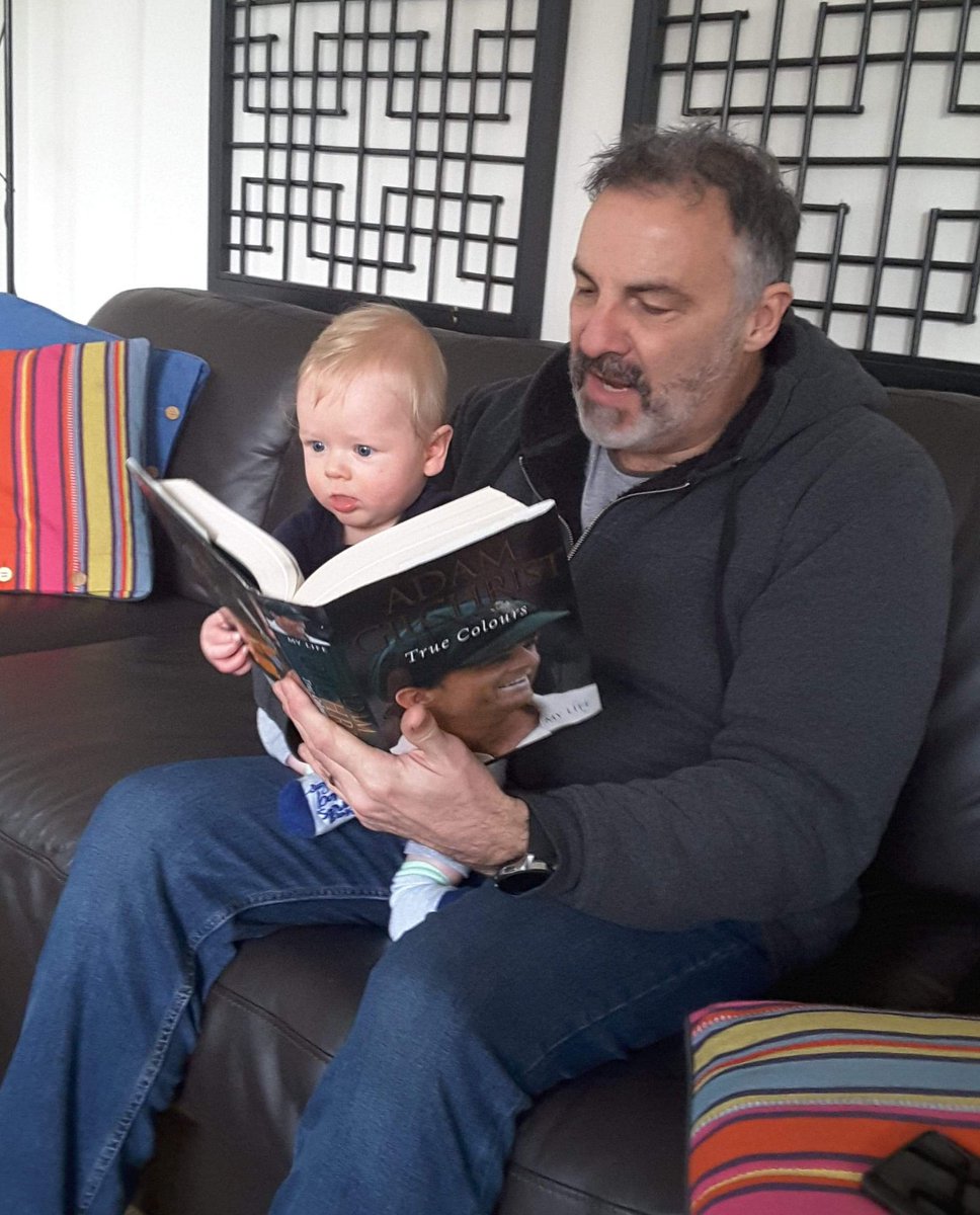 None of this Hairy Maclary stuff for my grandson. In preperation for watching #Ashes Third Test Day 3, some inspirational words from the great man himself <a href="/gilly381/">Adam Gilchrist</a> #chapter54