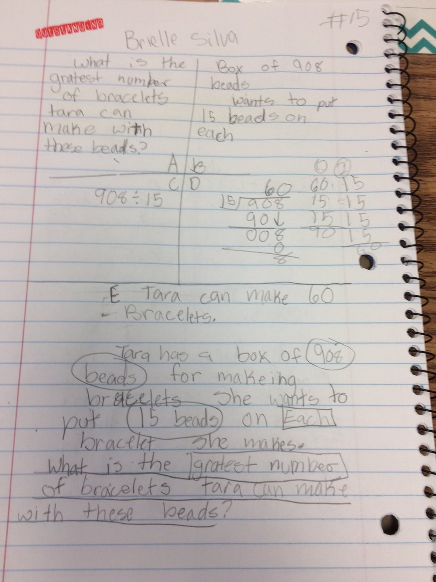 Super proud of the amazing work that my students have been doing in problem solving.  On the first week of school they are already solving 5th grade multiplication and division word problems, and multiple step multi- operational problems too!  🐾💙  <a href="/hcebulldogs/">Hill Country ES- Bandera ISD</a> #bulldogtenacity