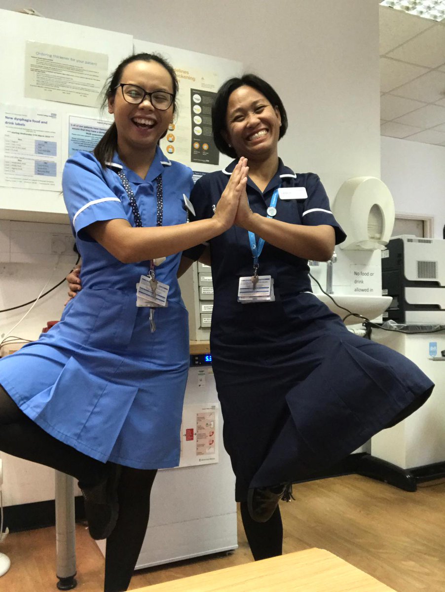 Joaanneex's tweet photo. Yoga challenge with @Lailanie33 #NursesActive https://t.co/vziIsI3h0q