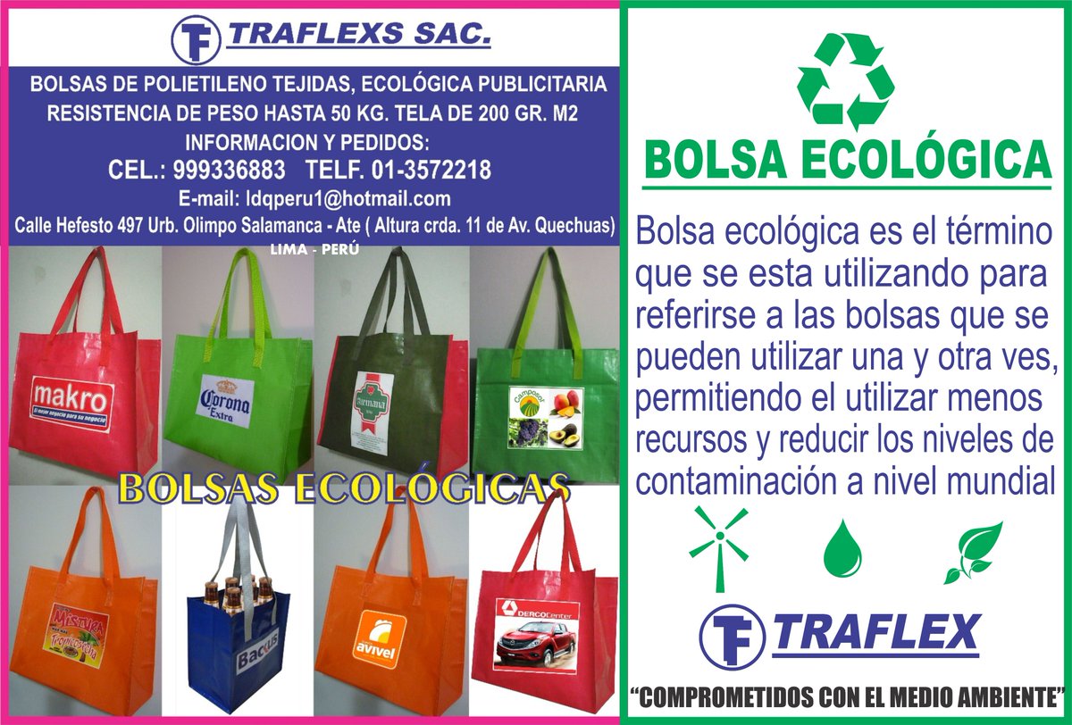 Twitter \ LUIS EDUARDO DONAYRE على تويتر: ECOLÓGICAS, RESISTENTES, TENEMOS DE TOCUYO CON PUBLICIDAD REQUERIDAS POR LAS EMPRESAS, SALUDOS. https://t.co/YTBY4cd77e"