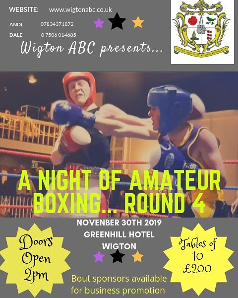 wigtonabc's tweet photo. Wigton abc home show booked in for 30th of Nov if you want to attend a great display of amateur boxing get in touch £200 for tables of 10 food available for purchase on the day, table service, raffle, book up quick as tickets go fast 07834371872, dm or fb messenger Andi crossman https://t.co/juW9rrkro0