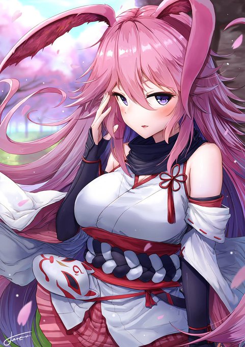 八重桜のtwitterイラスト作品