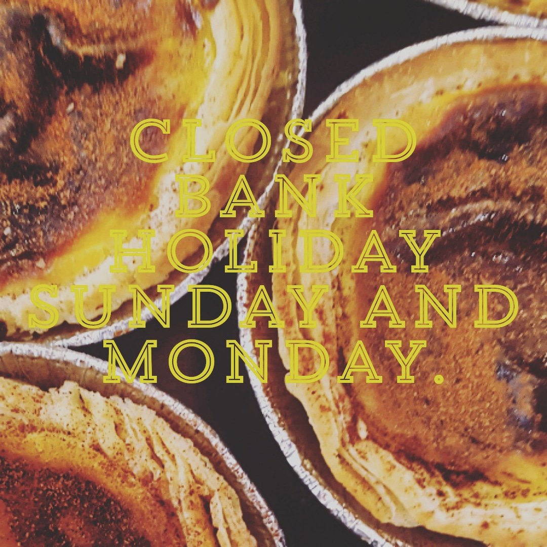 Hey everyone .. We are having a little break over this bank holiday so are closed on Sunday and Monday this bank holiday. We hope everyone has a great time and we will see you on Tuesday!