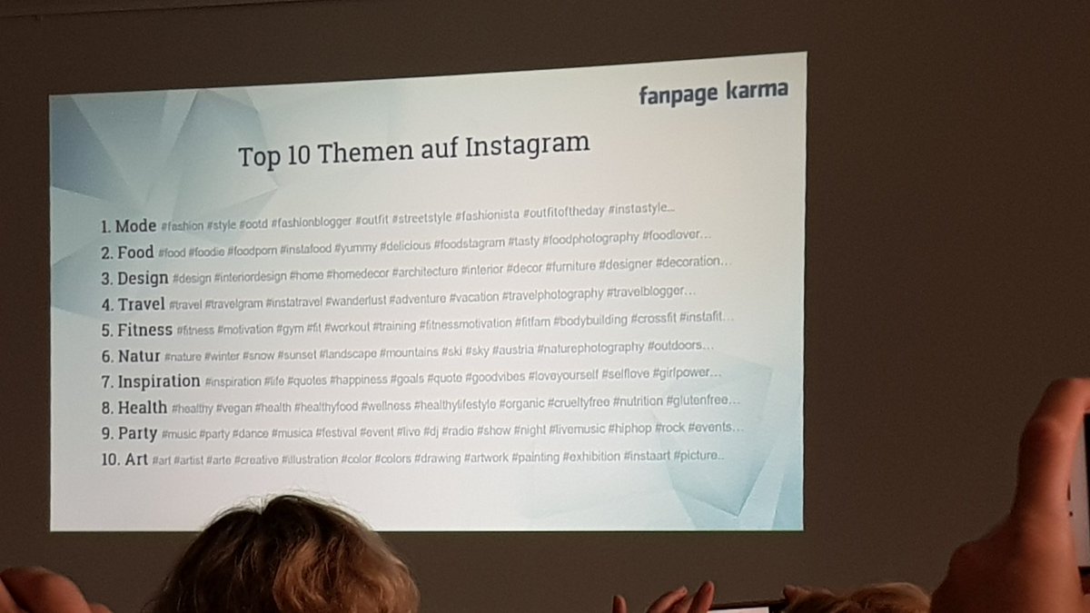 MoniStruzek's tweet photo. "Das Geheimnis von #Instagram ist: Das ist alles nur gute Laune." Die Top Ten Themen auf Instagram nach Hashtags #CCB19 https://t.co/01EXUgEg6V