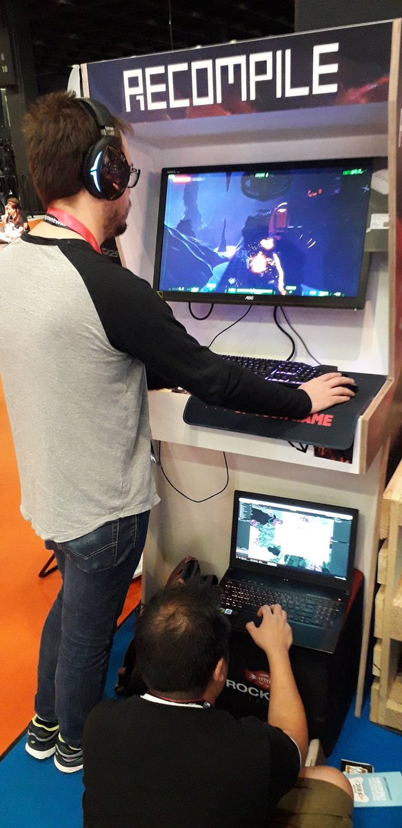 Domin0e's tweet image. Developers in their natural habitat.
#recompile 
#gamescom2019 

@DearVillagers