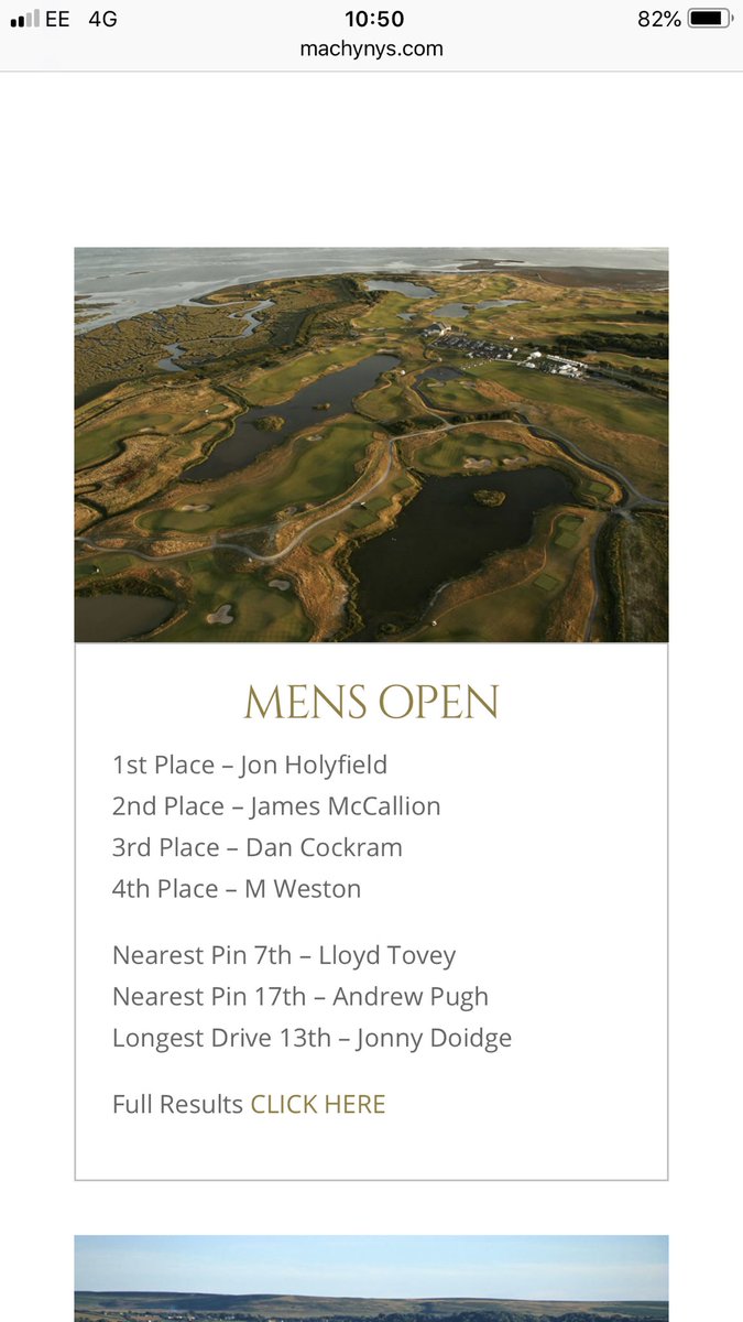 Nice to wake up to good news this morning course and greens was superb fair play @MachynysGC ⛳️🏌️‍♂️🏌️‍♂️