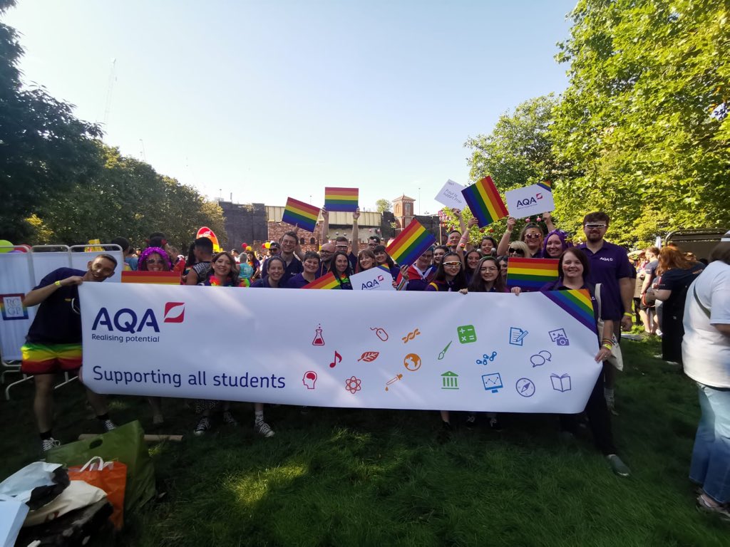 AQA's tweet photo. We’re ready to dance! Hope everyone has a wonderful and colourful day! #MPFestival2019 @ManchesterPride https://t.co/zvibO7Pgy9