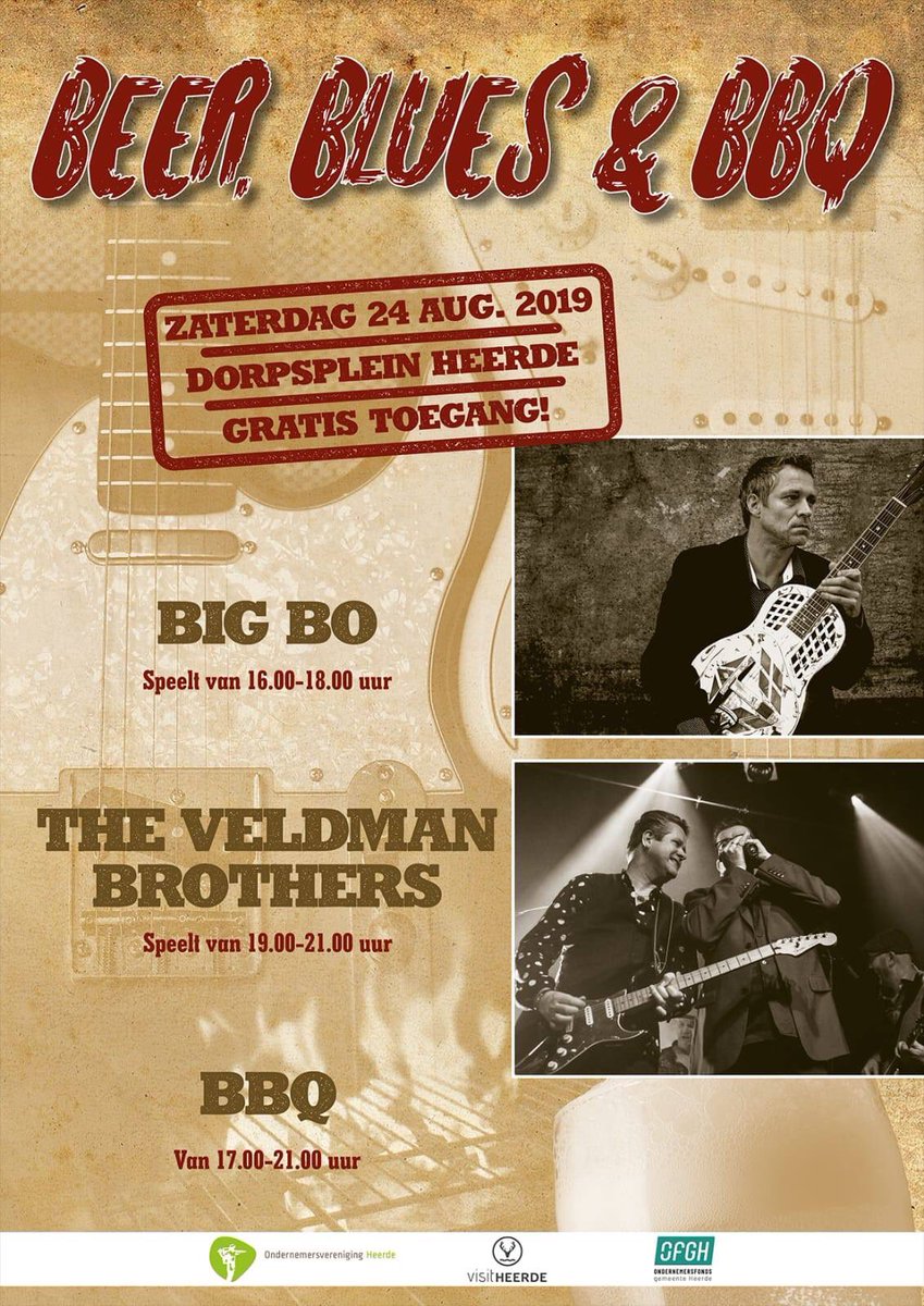 Vanavond vanaf 19 uur spelen wij @ Beer, Blues and BBQ. - Dorpsplein Heerde.