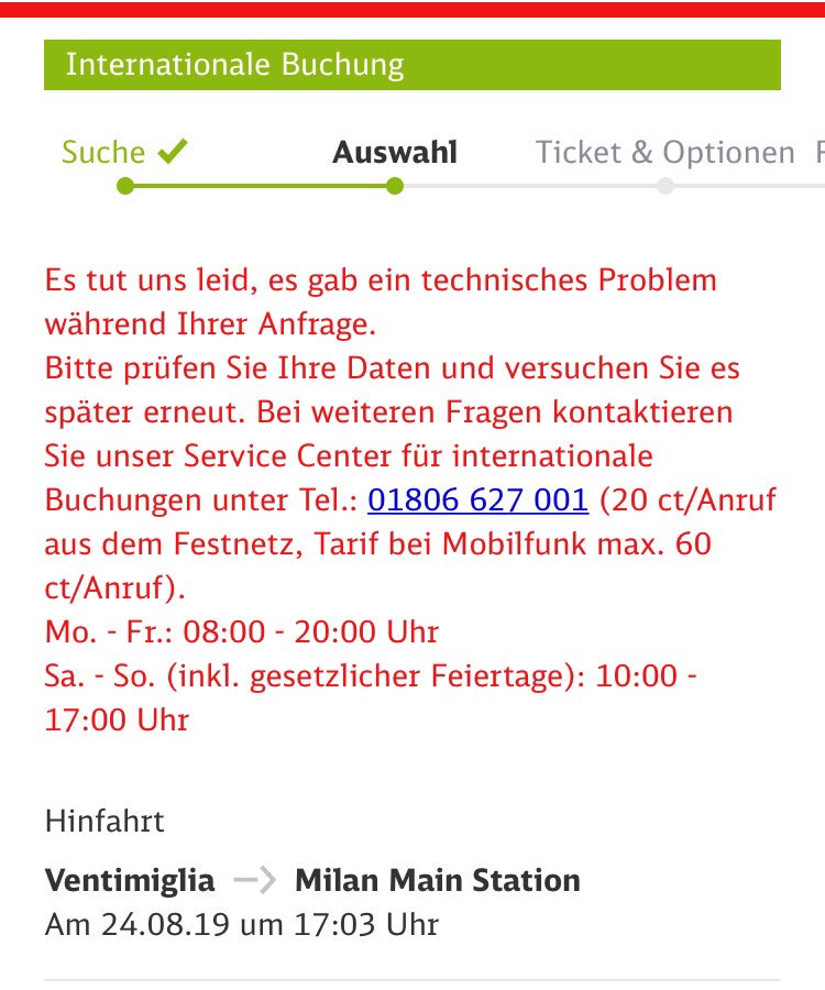 Jonas__Ben's tweet photo. @DB_Bahn Wegen einer technischen Störung im System bei der Bahn muss ich jetzt die kostenpflichtige Nr anrufen? Geht das auch anders? https://t.co/sGBXF3pDUU